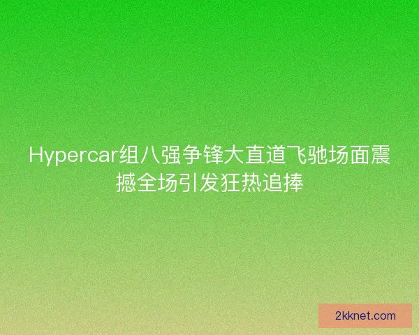 Hypercar组八强争锋大直道飞驰场面震撼全场引发狂热追捧